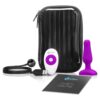 b-Vibe anal toy kit with purple plug, remote, USB cable, and guide