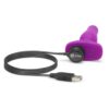 Purple silicone vibrator with USB charging cable