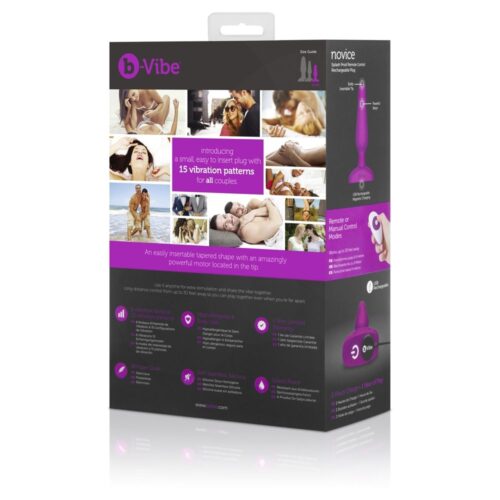 Purple insertable toy packaging with images of couples