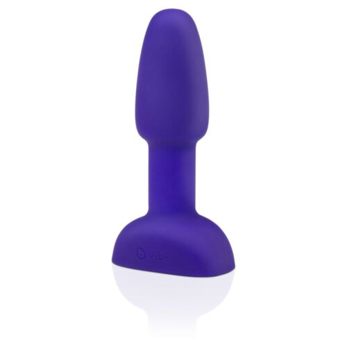 Purple silicone butt plug, featuring a tapered tip and wide base