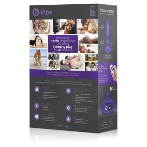b-Vibe Rimming Petite plug packaging with features listed