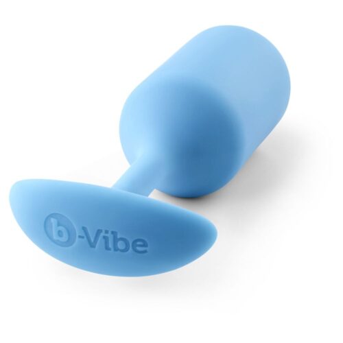 Blue silicone anal plug with b-Vibe logo