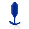 Blue silicone pleasure product, featuring a tapered body and flared base