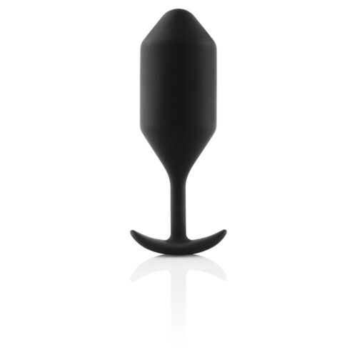 Black silicone tapered toy with a curved base