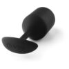 Black silicone anal plug with a tapered design
