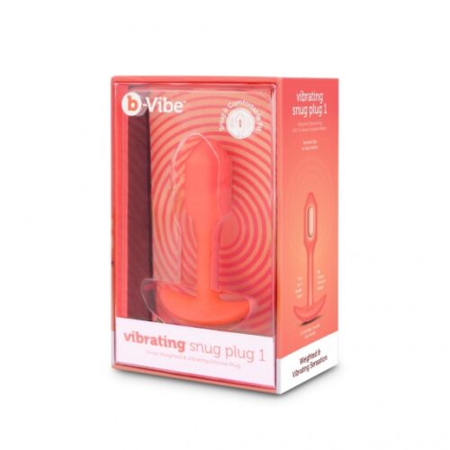 b-Vibe Vibrating Snug Plug 1 in packaging, showcasing its design and features