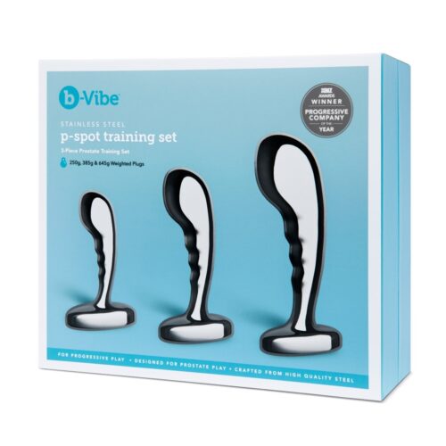 b-Vibe stainless steel P-spot training set box front