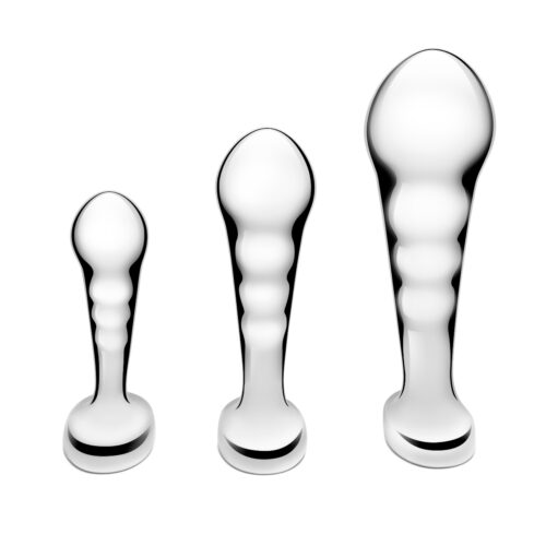 Three stainless steel training devices of varying sizes