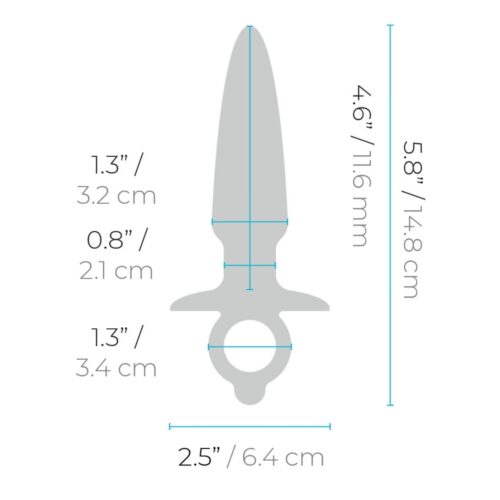 Sleek item dimensions shown;