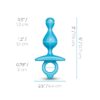Blue silicone toy with dimensions