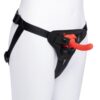 B-Vibe Beginners Strap On Harness Set With Silicone Dildo Peg - Orange, 5inch Dildo, Up to 68" Waist