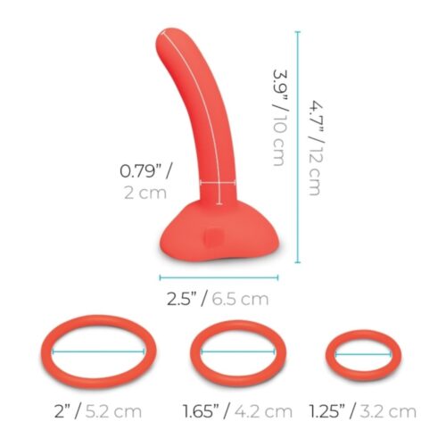 B-Vibe Beginners Strap On Harness Set With Silicone Dildo Peg - Orange, 5inch Dildo, Up to 68" Waist