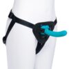B-Vibe Every Body Strap On Harness Set With Silicone Dildo Peg - Blue, 6inch Dildo, Up to 68" Waist