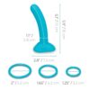 B-Vibe Every Body Strap On Harness Set With Silicone Dildo Peg - Blue, 6inch Dildo, Up to 68" Waist