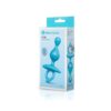 b-Vibe butt plug in blue silicone, displayed in its packaging