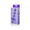Silicone anal beads in a purple packaging