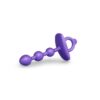 Purple anal toy with a tapered end and beads