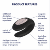 Satisfyer Double Joy Vibrator with soft silicone surface, features labeled