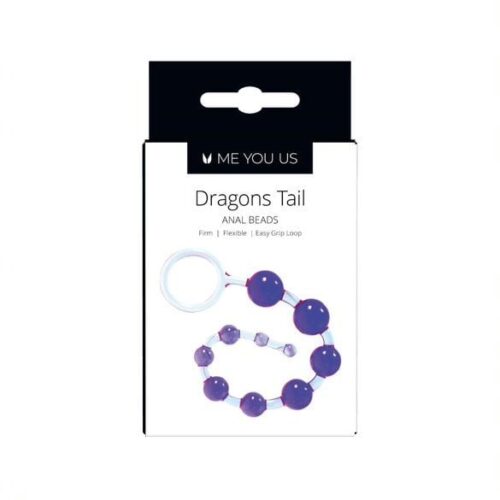 Me You Us Dragonz Tail Anal Beads - Violet, One Size
