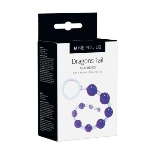 Me You Us Dragonz Tail Anal Beads - Violet, One Size