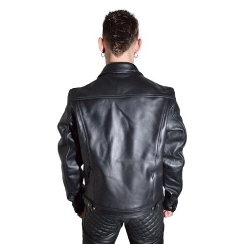 Prowler Red Leather Truker Jacket - Black