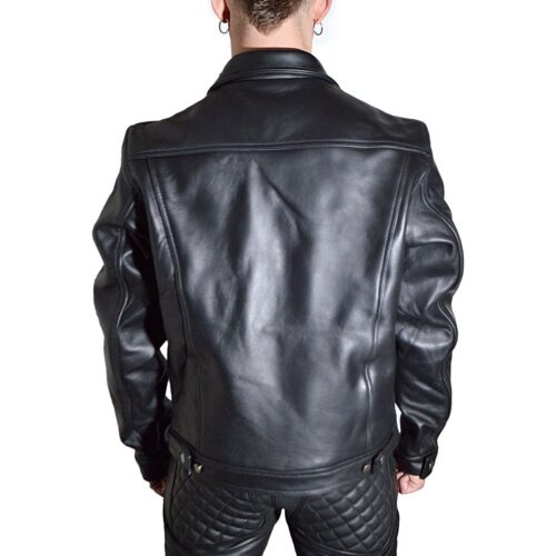 Prowler Red Leather Truker Jacket - Black
