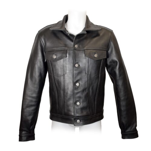 Prowler Red Leather Truker Jacket - Black