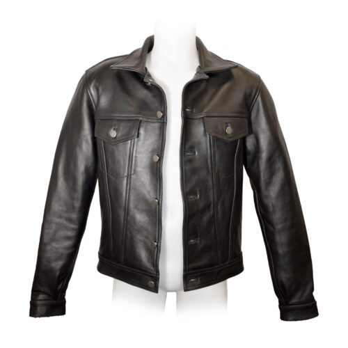 Prowler Red Leather Truker Jacket - Black