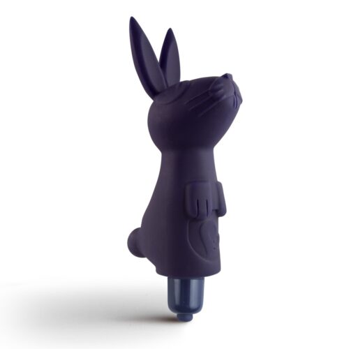 You Love Me Give Me Bunny Vibrator & Cock Ring Set - Black & Purple, One Size