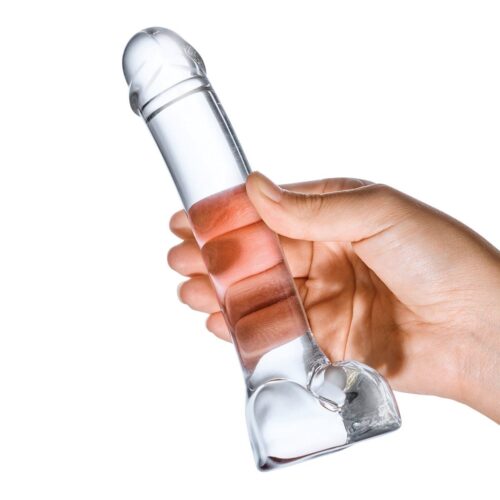 Glas Realistic Curved Glass Dildo - Clear