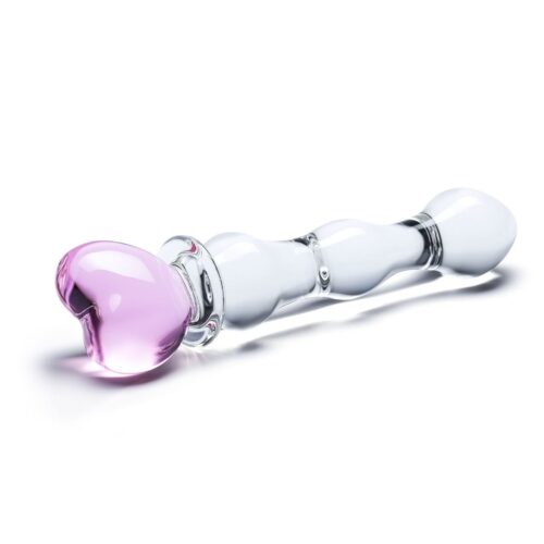 Glas-161_Glas-Eight-Inch-Sweetheart-Glass-Dildo-Clear-Pink-02_2000X2000Jpg Glas Sweetheart Glass Dildo - Clear/Pink
