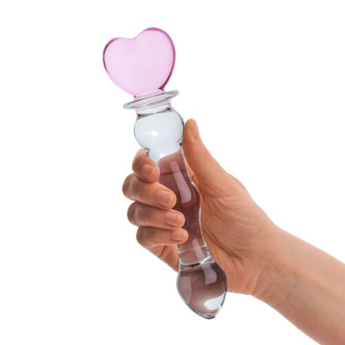 Glas-161_Glas-Eight-Inch-Sweetheart-Glass-Dildo-Clear-Pink-03_2000X2000Jpg Glas Sweetheart Glass Dildo - Clear/Pink