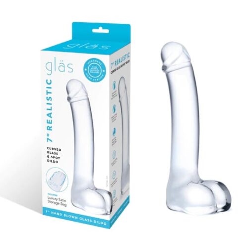 Glas Realistic Curved Glass Dildo - Clear