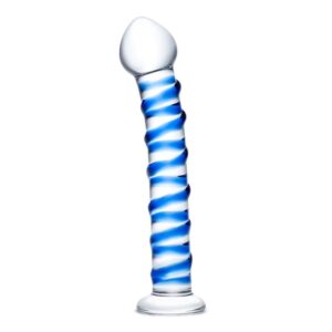 glas-spiral-glass-dildo-blue-01_582x582jpg Glas Spiral Glass Dildo – Clear/Blue