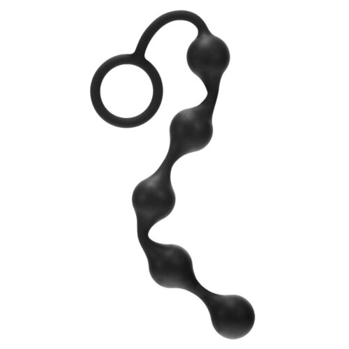 Me You Us Onyx Silicone Anal Beads – Black, One Size