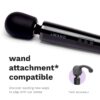 Le Wand Powerful Plug In Vibrating Wand Massager, with attachment compatibility features
