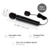 Le Wand Powerful Plug In Vibrating Wand Massager, showing a sleek black design with controls