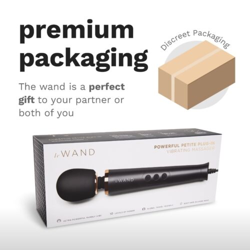 Le Wand Powerful Petite Plug-In Wand Vibrator in premium packaging