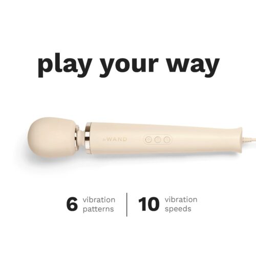 Le Wand Powerful Plug In Vibrating Wand Massager, with 6 vibration patterns and 10 speeds