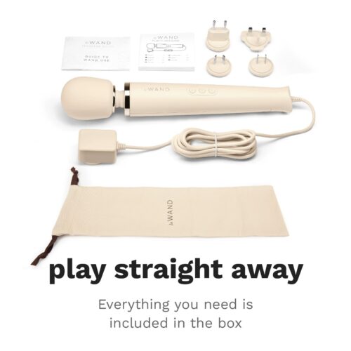 Le Wand Powerful Plug In Vibrating Wand Massager with attachments and user guides