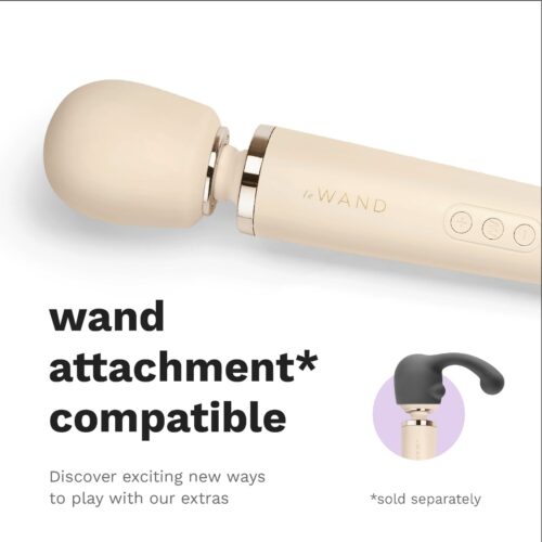 Le Wand massager in beige with soft head and control buttons