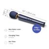 Le Wand Petite Rechargeable Wand Vibrator, 10 inches long
