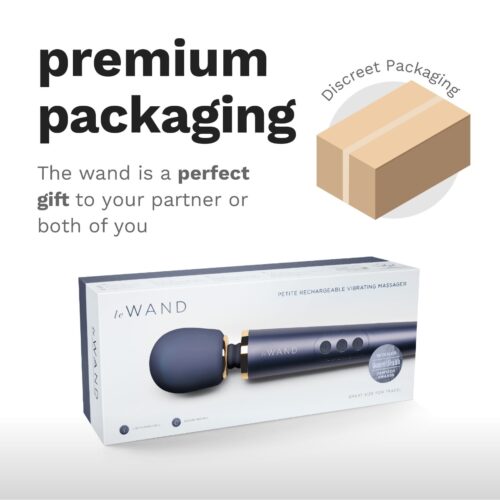 Le Wand Petite Rechargeable Wand Vibrator Massager in premium packaging
