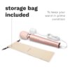 Le Wand Powerful Plug In Vibrating Wand Massager with a pink head, rose gold handle, and storage bag, available at The Lov...