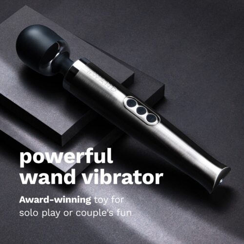Le Wand Diecast Rechargeable Wand Vibrator on dark surfaces