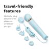 Le Wand Powerful Plug In Vibrating Wand Massager with travel adaptors