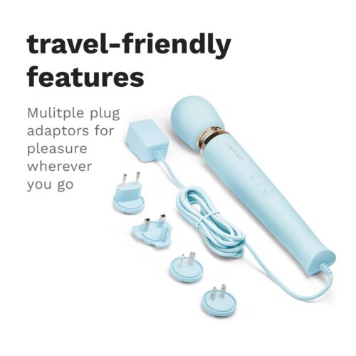 Le Wand Powerful Plug In Vibrating Wand Massager with travel adaptors