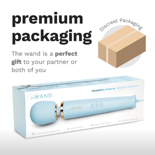 Le Wand Powerful Plug-In Vibrating Wand Massager in premium packaging