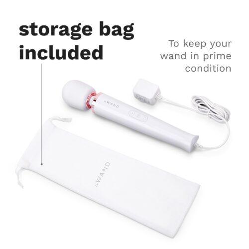 Le Wand Powerful Plug In Vibrating Wand Massager with a storage bag included