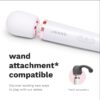 Le Wand Powerful Plug In Vibrating Wand Massager, with a soft white head and control butt